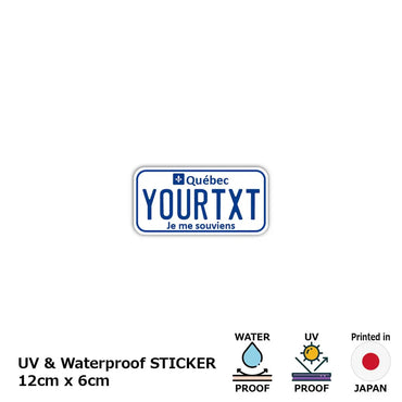 [Sticker] Quebec / Original Canada License plate type / water resistant / weather resistant / outdoor OK