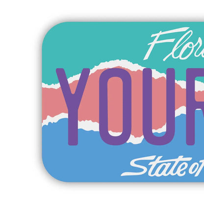 【ステッカー】フロリダ・アート/オリジナルアメリカナンバープレート型・耐水・耐候・屋外OK PL8HERO