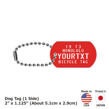 [Dog Tag] Hawaii Bicycle Tag Red / Original American License Plate Type Keychain