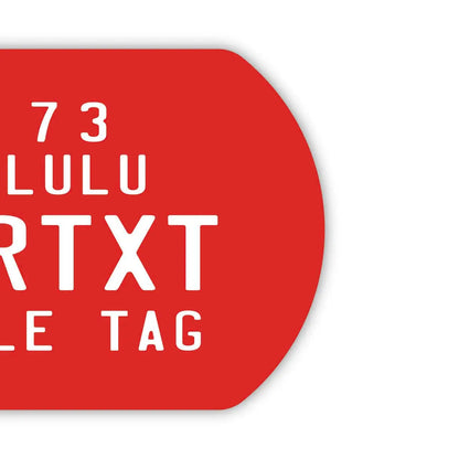 【ドッグタグ】ハワイ自転車タグ・レッド/オリジナルアメリカナンバープレート型 キーホルダー PL8HERO