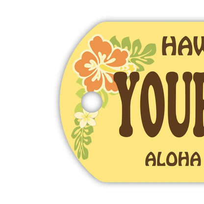 【ドッグタグ】ハワイ・フラガール/オリジナルアメリカナンバープレート型 キーホルダー PL8HERO