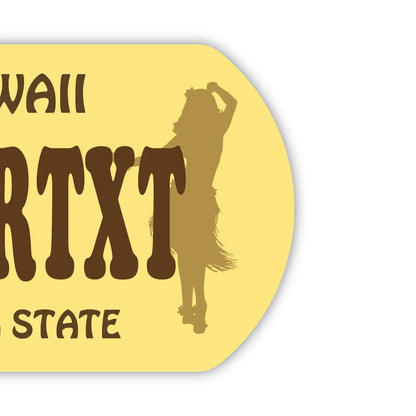 【ドッグタグ】ハワイ・フラガール/オリジナルアメリカナンバープレート型 キーホルダー PL8HERO