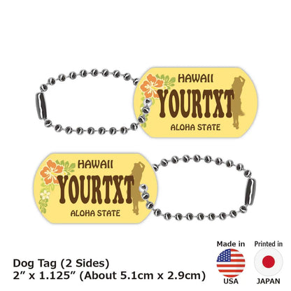 【ドッグタグ】ハワイ・フラガール/オリジナルアメリカナンバープレート型 キーホルダー PL8HERO