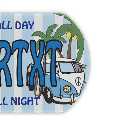 【ドッグタグ】ワーゲンバス・ブルー/オリジナルアメリカナンバープレート型 キーホルダー PL8HERO