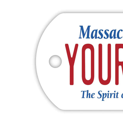 【ドッグタグ】マサチューセッツ/オリジナルアメリカナンバープレート型 キーホルダー PL8HERO