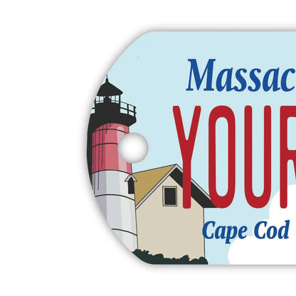 【ドッグタグ】マサチューセッツ・ケープコッド/オリジナルアメリカナンバープレート型 キーホルダー PL8HERO