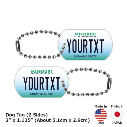 【ドッグタグ】ミズーリ/オリジナルアメリカナンバープレート型 キーホルダー PL8HERO