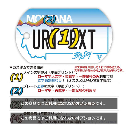【ドッグタグ】モンタナ/オリジナルアメリカナンバープレート型 キーホルダー PL8HERO