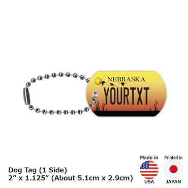 [Dog Tag] Nebraska / Original American License Plate Type Keychain