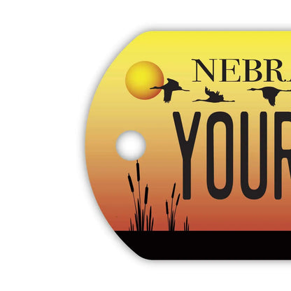 【ドッグタグ】ネブラスカ/オリジナルアメリカナンバープレート型 キーホルダー PL8HERO