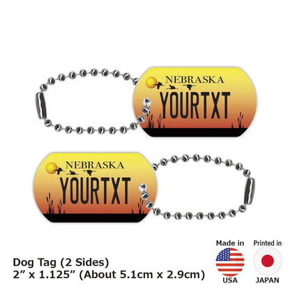 【ドッグタグ】ネブラスカ/オリジナルアメリカナンバープレート型 キーホルダー PL8HERO