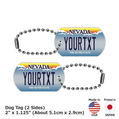 【ドッグタグ】ネバダ/オリジナルアメリカナンバープレート型 キーホルダー PL8HERO
