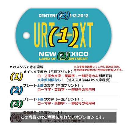 【ドッグタグ】ニューメキシコ/オリジナルアメリカナンバープレート型 キーホルダー PL8HERO