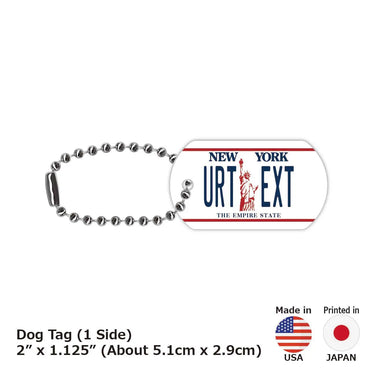 【犬用迷子札・ドッグタグ】ニューヨーク/オリジナルアメリカナンバープレート型 名入れキーホルダー