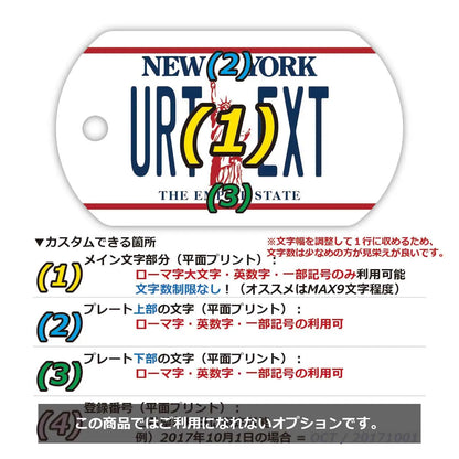 【ドッグタグ】ニューヨーク/オリジナルアメリカナンバープレート型 キーホルダー PL8HERO