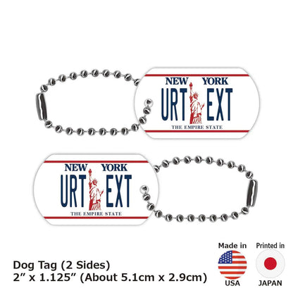【ドッグタグ】ニューヨーク/オリジナルアメリカナンバープレート型 キーホルダー PL8HERO