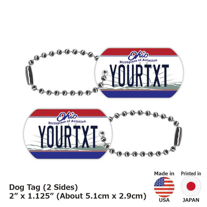 【ドッグタグ】オハイオ/オリジナルアメリカナンバープレート型 キーホルダー PL8HERO