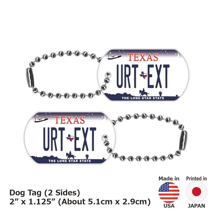 【ドッグタグ】テキサス/オリジナルアメリカナンバープレート型 キーホルダー PL8HERO
