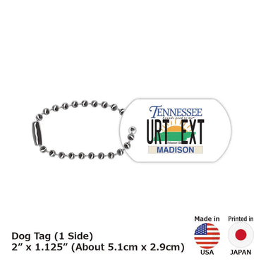 [Dog Tag] Tennessee / Original American License Plate Type Keychain