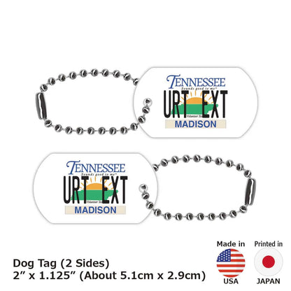 【ドッグタグ】テネシー/オリジナルアメリカナンバープレート型 キーホルダー PL8HERO