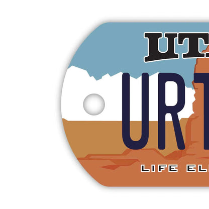 【ドッグタグ】ユタ/オリジナルアメリカナンバープレート型 キーホルダー PL8HERO