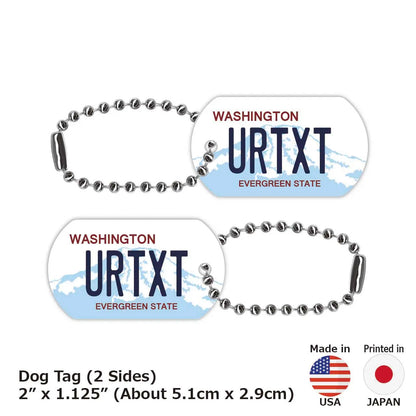 【ドッグタグ】ワシントン/オリジナルアメリカナンバープレート型 キーホルダー PL8HERO
