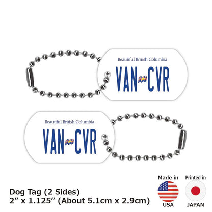 【ドッグタグ】ブリティッシュコロンビア/オリジナルカナダナンバープレート型 キーホルダー PL8HERO