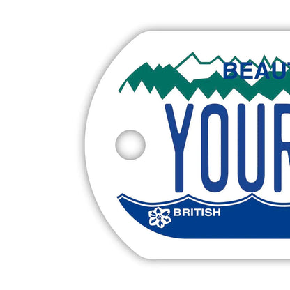 【ドッグタグ】ブリティッシュコロンビア・パーソナライズド/オリジナルカナダナンバープレート型 キーホルダー PL8HERO