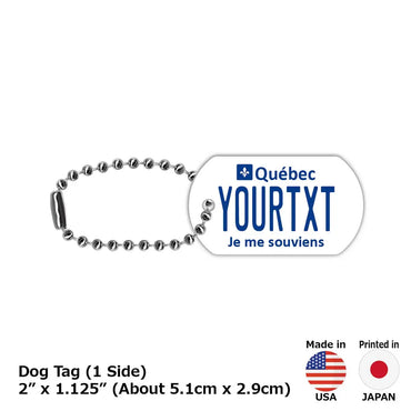 [Dog Tag] Quebec / Original Canada License Plate Type Keychain