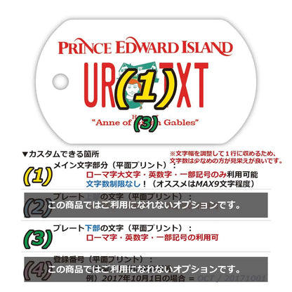 【ドッグタグ】プリンスエドワードアイランド-赤毛のアン/オリジナルカナダナンバープレート型 キーホルダー PL8HERO