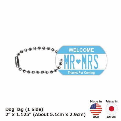 【ドッグタグ】カラー・ブルー/オリジナルアメリカナンバープレート型 キーホルダー PL8HERO