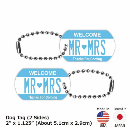 【ドッグタグ】カラー・ブルー/オリジナルアメリカナンバープレート型 キーホルダー PL8HERO