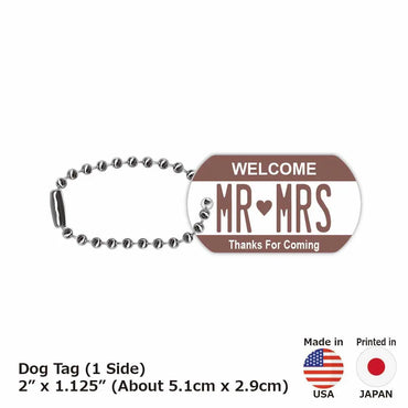 [Dog Tag] Color Brown / Original American License Plate Type Keychain