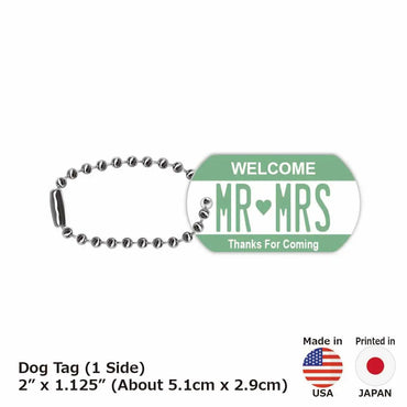 [Dog Tag] Color Green / Original American License Plate Type Keychain