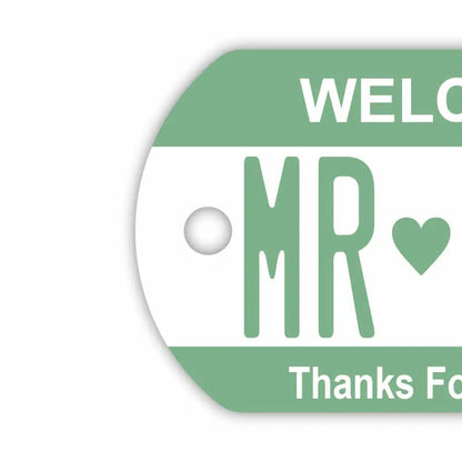 【ドッグタグ】カラー・グリーン/オリジナルアメリカナンバープレート型 キーホルダー PL8HERO