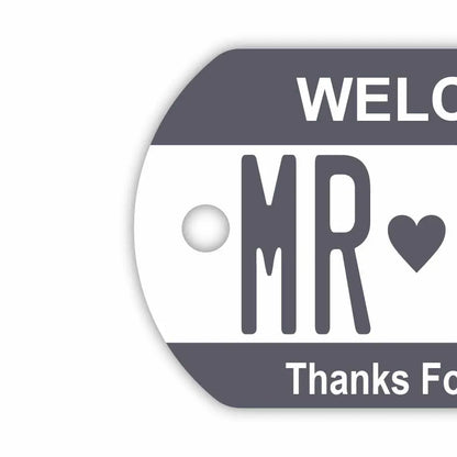 【ドッグタグ】カラー・グレー/オリジナルアメリカナンバープレート型 キーホルダー PL8HERO