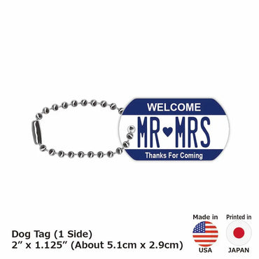 [Dog Tag] Color Navy / Original American License Plate Type Keychain