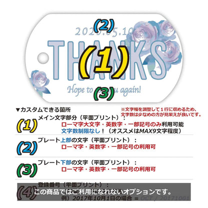 【ドッグタグ】母の日・ローズ/オリジナルアメリカナンバープレート型 キーホルダー PL8HERO