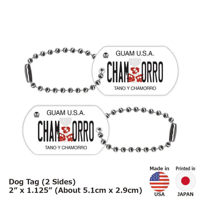 【ドッグタグ】グアム・ハイビスカス/オリジナルアメリカナンバープレート型 キーホルダー PL8HERO