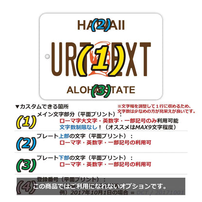 【ミラータグ】ハワイ・カメハメハ大王/オリジナルアメリカナンバープレート型エアフレッシュナー PL8HERO