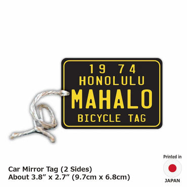 [Mirror Tag] Hawaii Bicycle Tag Black / Original American License Plate Type Air Freshener