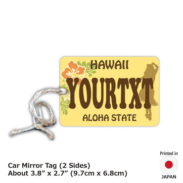 [Mirror Tag] Hawaii Hula Girl / Original American License Plate Type Air Freshener