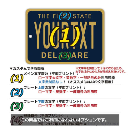 【ミラータグ】デラウェア/オリジナルアメリカナンバープレート型エアフレッシュナー PL8HERO