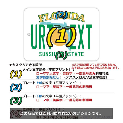 【ミラータグ】フロリダ/オリジナルアメリカナンバープレート型エアフレッシュナー PL8HERO