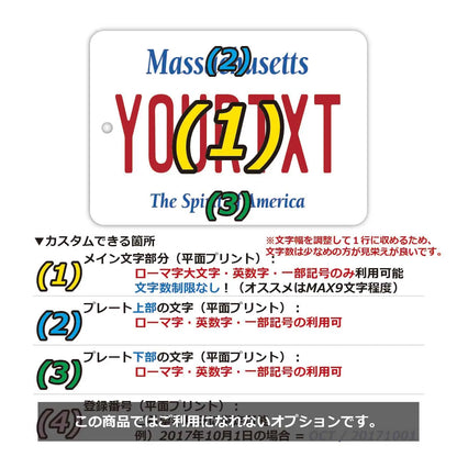 【ミラータグ】マサチューセッツ/オリジナルアメリカナンバープレート型エアフレッシュナー PL8HERO