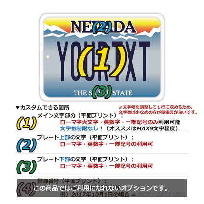 【ミラータグ】ネバダ/オリジナルアメリカナンバープレート型エアフレッシュナー PL8HERO