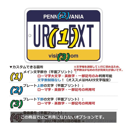 【ミラータグ】ペンシルバニア/オリジナルアメリカナンバープレート型エアフレッシュナー PL8HERO