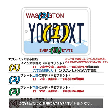 [Mirror Tag] Washington / Original American License Plate Type Air Freshener