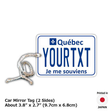 [Mirror Tag] Quebec / Original American License Plate Type Air Freshener