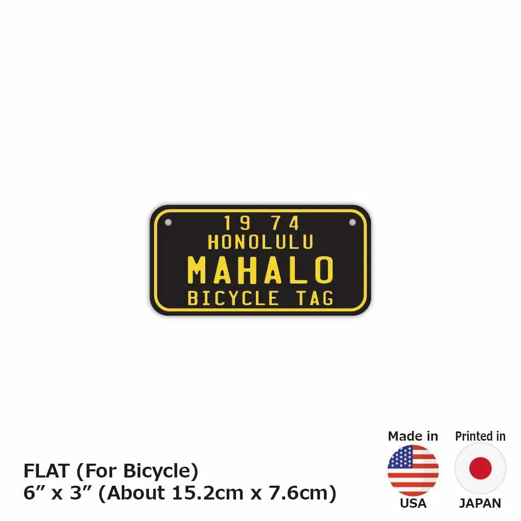 【小・自転車用】ハワイ自転車タグ・ブラック/オリジナルアメリカナンバープレート PL8HERO
